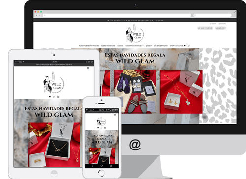 Modelo de diseño responsive de la tienda  Arte y Joyas Wild Glam